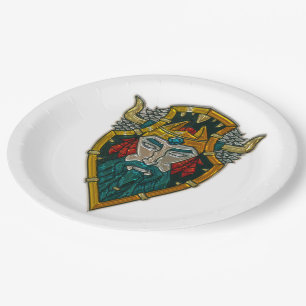 Plato De Papel Viking Portrait Metallic Look