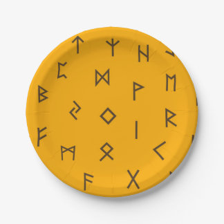 Plato De Papel Viking Runes Pattern