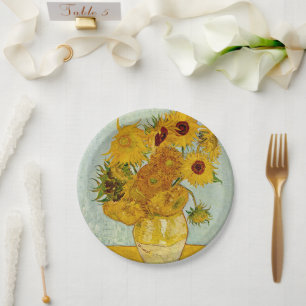 Plato De Papel Vincent Van Gogh 12 Girasoles Impresionista