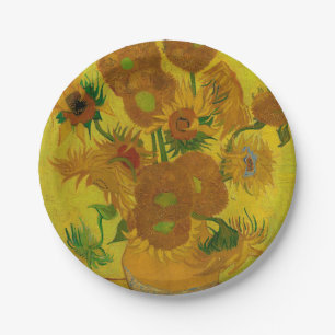 Plato De Papel Vincent Van Gogh 15 girasoles Pintura