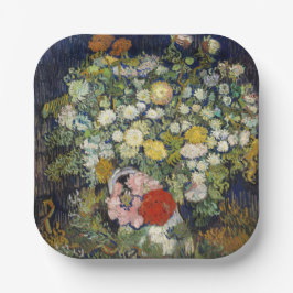 Plato De Papel Vincent van Gogh - Bouquet Flowers in a Vase