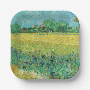 Plato De Papel Vincent van Gogh - Campo con irlandeses cerca de A