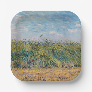 Plato De Papel Vincent van Gogh - Campo de Trigo con un Lark