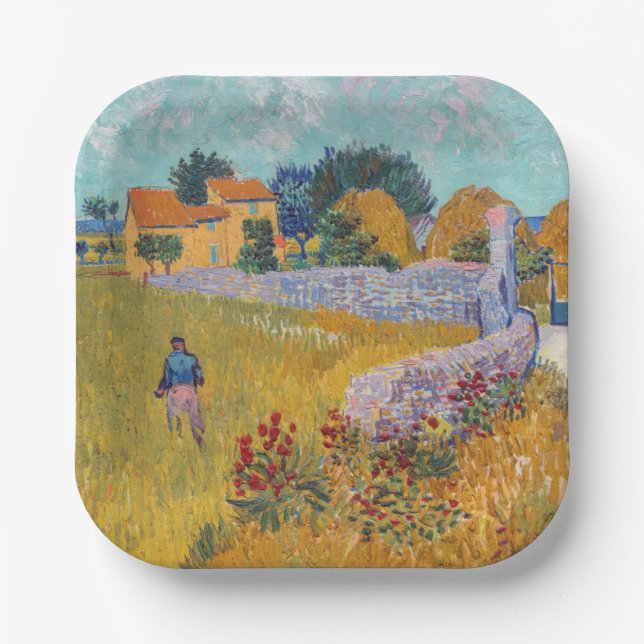 Plato De Papel Vincent van Gogh - Casa de campo en Provenza (Anverso)