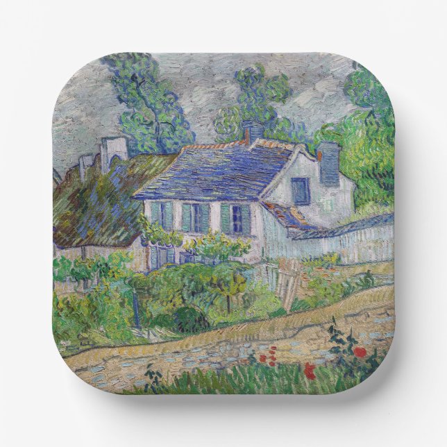 Plato De Papel Vincent van Gogh - Casas en Auvers (Anverso)