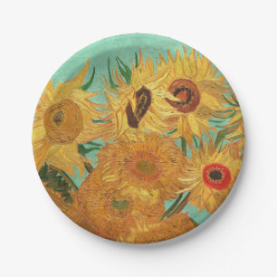 Plato De Papel Vincent Van Gogh Doce Sunflowers In A Vase