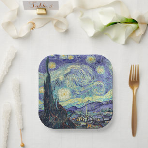 Plato De Papel Vincent Van Gogh El Starry Night Paper Plates