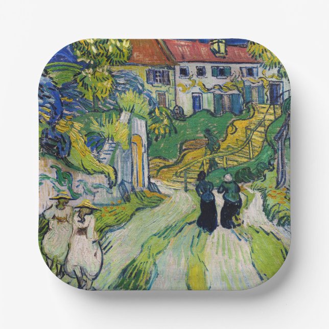 Plato De Papel Vincent van Gogh - Escalera en Auvers (Anverso)