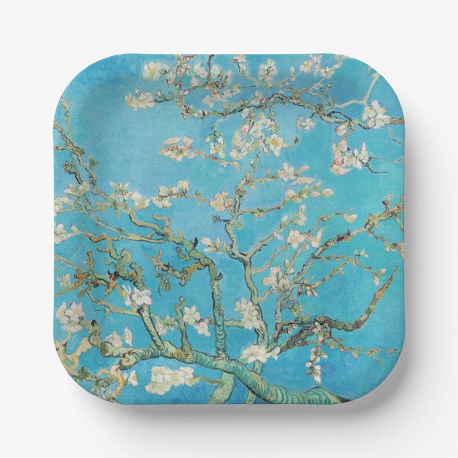 Plato De Papel Vincent van Gogh - Flor de Almendro (Anverso)