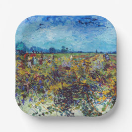Plato De Papel Vincent van Gogh - Green Vineyard