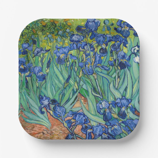 Plato De Papel Vincent Van Gogh - Irises (Anverso)