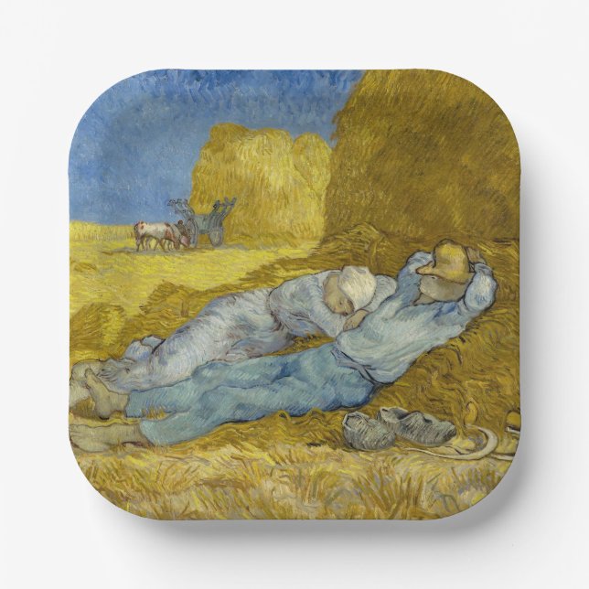 Plato De Papel Vincent Van Gogh - Noon, Descanse del trabajo / Si (Anverso)