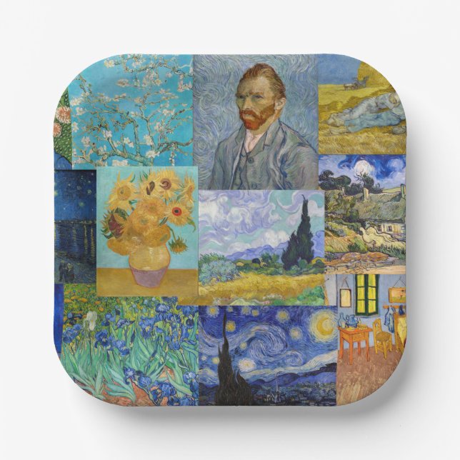 Plato De Papel Vincent Van Gogh - Obra maestra (Anverso)