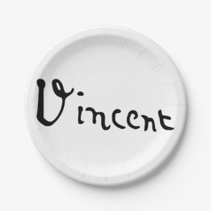 Plato De Papel Vincent Van Gogh Signature