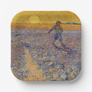 Plato De Papel Vincent van Gogh - Sower with Setting Sun