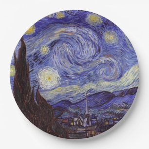 Plato De Papel Vincent Van Gogh Starry Night Vintage Bella Artes