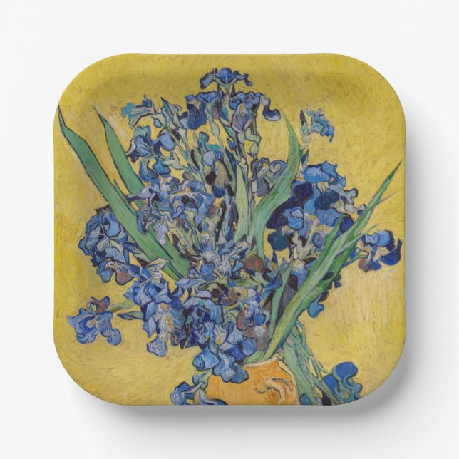 Plato De Papel Vincent van Gogh - Vase con irlandeses (Anverso)