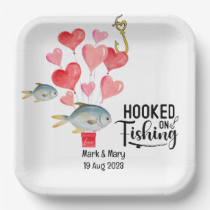 Plato De Papel Vinculado al tema del Boda de pesca