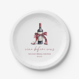 Plato De Papel Vino Antes De Var Botella De Vino Rojo Bow Ducha D