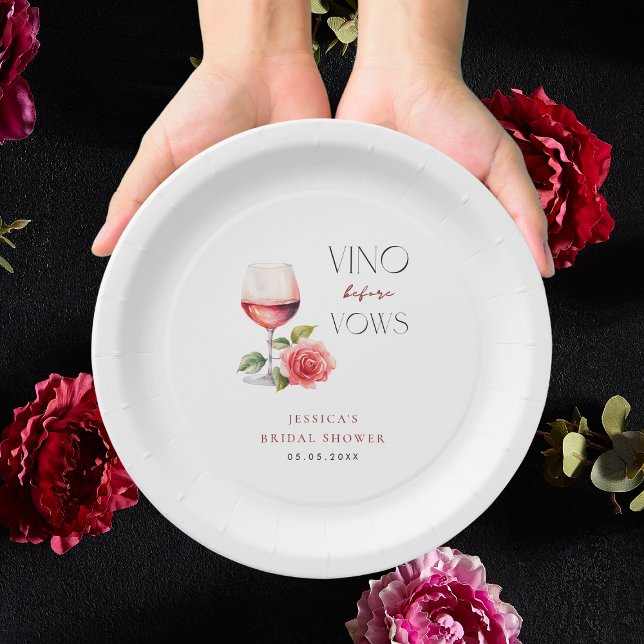 Plato De Papel Vino Antes De Var El Tema Del Vino Rosa Ducha Brid (Subido por el creador)