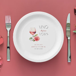 Plato De Papel Vino Antes de Votos Tema de Vino Rosado Despedida 