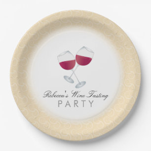 Plato De Papel Vino rojo, fiesta personalizado de la degustación