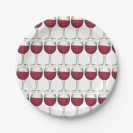Plato De Papel Vino Rojo Merlot Glasses Cocktail Fiesta Placa