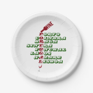 Plato De Papel Vinos de Portugal