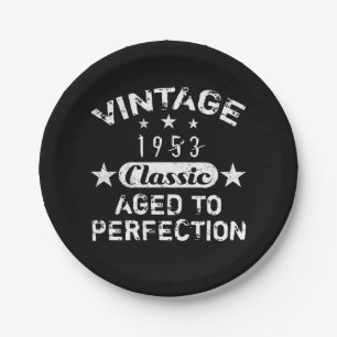 Plato De Papel Vintage 1953 70º cumpleaños