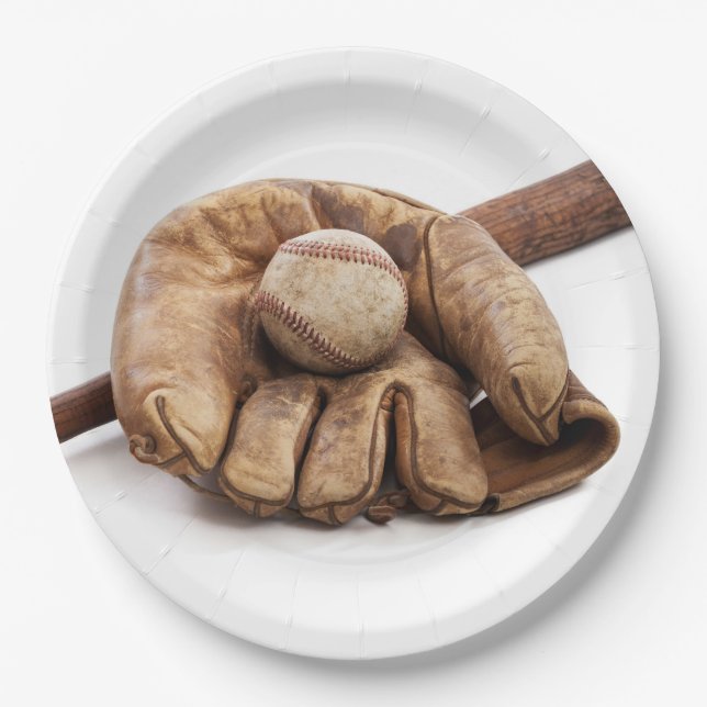 Plato De Papel Vintage Baseball (Anverso)