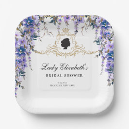 Plato De Papel Vintage Blue Florals Bridgerton Bridal Shower