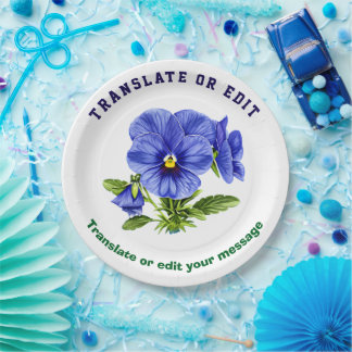 Plato De Papel Vintage Botanical Hibiscus Flower edit