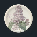 Plato De Papel Vintage Botanical Lilac 70th Birthday Party PP<br><div class="desc">Personalizable 70th Birthday Celebration Placa de papel con Vintage Botanical Watercolour de mauve lilac de Pierre-Joseph Redouté. Puede cambiar fácilmente el texto (color, fuente, tamaño y posición) haciendo clic en el botón personalizar. Nopa de papel, invitación, libro de invitados (cuaderno de espiral y tapa dura), caja de favores y más......</div>