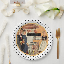 Plato De Papel Vintage Bridal Shower Kitchen Cocktails Funny