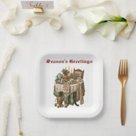 Plato De Papel Vintage Christmas Fiesta Tableware Collection