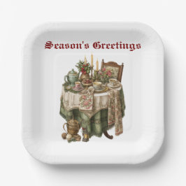 Plato De Papel Vintage Christmas Fiesta Tableware Collection