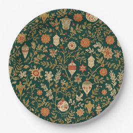 Plato De Papel Vintage Christmas Pattern - Paper Plates