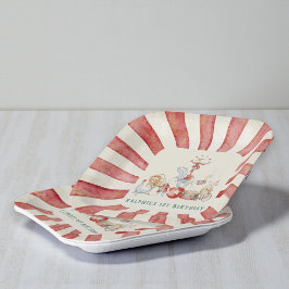 Plato De Papel Vintage Circus Animals Birthday Paper Plates