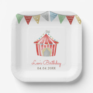 Plato De Papel Vintage Circus Birday Party