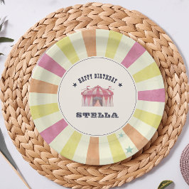 Plato De Papel Vintage Circus Personalized Birday Party