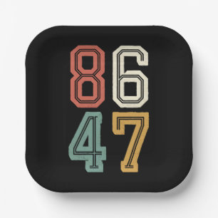 Plato De Papel Vintage Classic 86 47 Anti Trump 2024 Impeach