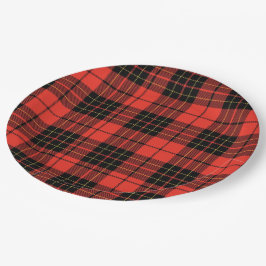 Plato De Papel vintage Classic Plaid Baby Shower Paper Plates