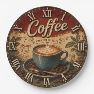 Plato De Papel Vintage Coffee 
