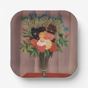Plato De Papel Vintage Cottagecor floral francés de Henri Roussea