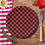 Plato De Papel Vintage de control rojo y negro del motor de fuego<br><div class="desc">Vintage de control rojo y negro del motor de fuego</div>