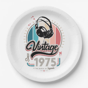 Plato De Papel Vintage desde audífonos de 1975