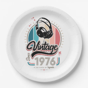 Plato De Papel Vintage desde audífonos de 1976