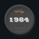 Plato De Papel Vintage edición limitada de 1984 40th Birthday Gif<br><div class="desc">Vintage edición limitada de 1984 40th Birthday Gift</div>