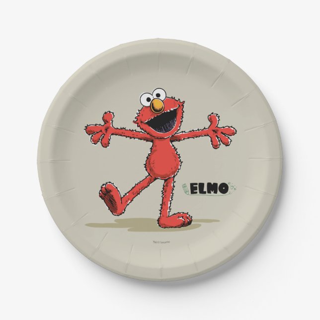 Plato De Papel Vintage Elmo (Anverso)