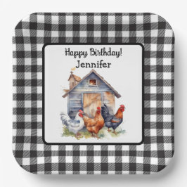 Plato De Papel Vintage Farmhouse Style Birday Paper Plate